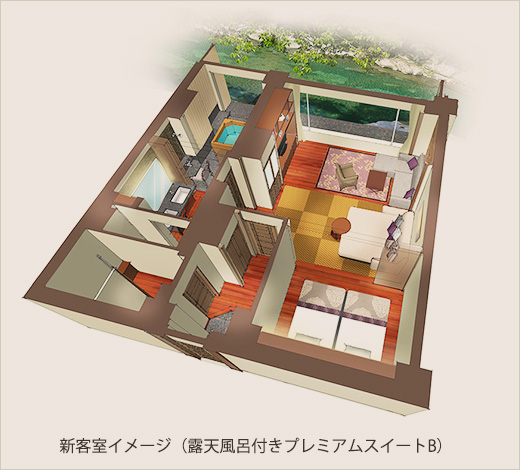 新客室イメージ（露天風呂付きプレミアムスイートB）